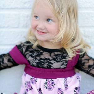 Black Lace Long Sleeve Shirt- NEW